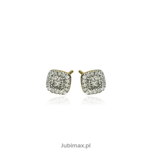 Kolczyki z brylantami 0,32ct żółte złoto