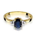 Pierścionek z szafirem W308 0,90ct żółte złoto r17