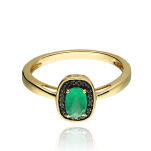 Pierścionek ze szmaragdem 0,50ct i brylantami r16