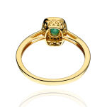 Pierścionek ze szmaragdem 0,50ct i brylantami r16