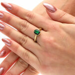 Pierścionek ze szmaragdem 0,50ct i brylantami r16 - 4