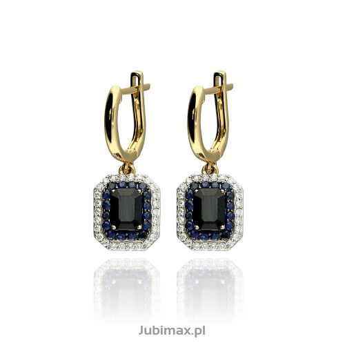 Kolczyki z szafirami 3,90ct i brylantami