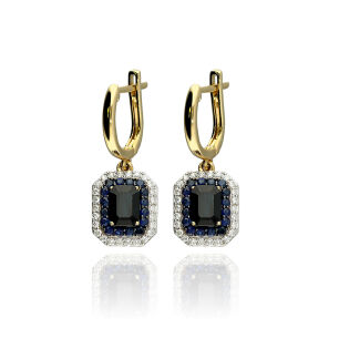 Kolczyki z szafirami 3,90ct i brylantami