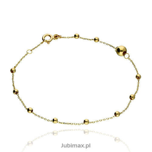Bransoletka złota pr.333 z kulkami 19cm