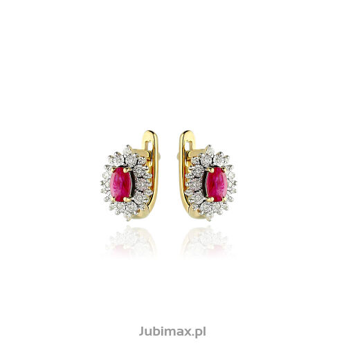 Kolczyki z rubinami 0,70ct i brylantami