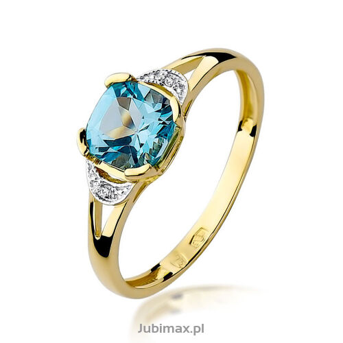 Pierścionek z topazem W040 1,10ct żółte złoto r14