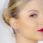 Kolczyki złote pr.585 kółka nacinane małe - 3