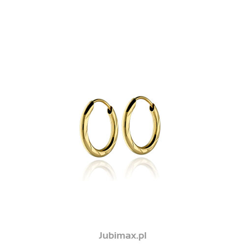 Kolczyki złote pr.585 kółka nacinane małe