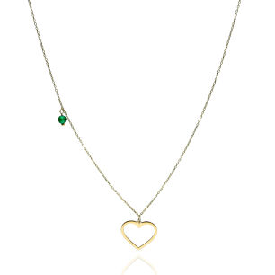 Naszyjnik złoty pr.333 z cyrkonią serce 42cm