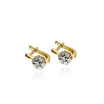 Kolczyki z brylantami 0,15ct żółte złoto