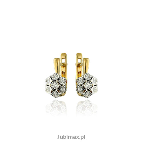 Kolczyki z brylantami 0,15ct żółte złoto
