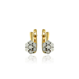 Kolczyki z brylantami 0,15ct żółte złoto