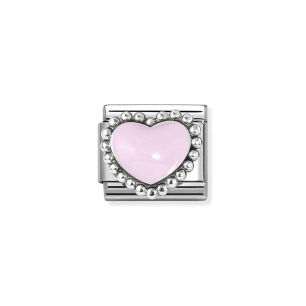 Nomination Link Silver 925 330204-33 Różowe serce