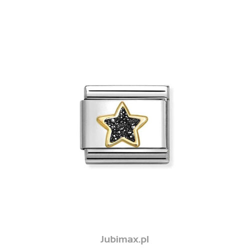 Nomination Link Gold 18K 030220-20 Czarna gwiazda