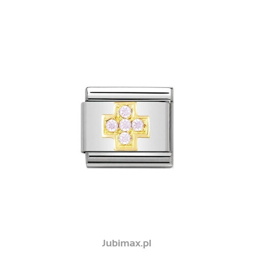 Nomination Link Gold 18K 030307-06 Krzyż z cyrkoniami