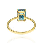 Pierścionek london blue topaz 2,50ct i brylanty r20