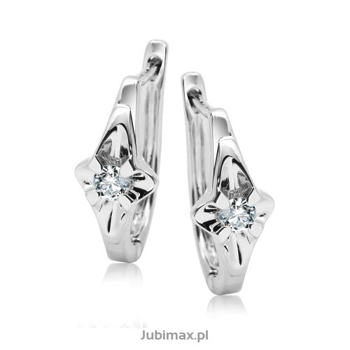 Kolczyki z brylantami 0,18ct białe złoto