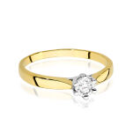 Pierścionek z brylantem W222BT 0,08ct żółte złoto r16