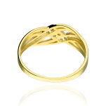 Pierścionek złoty pr.375 z cyrkoniami pleciony r16