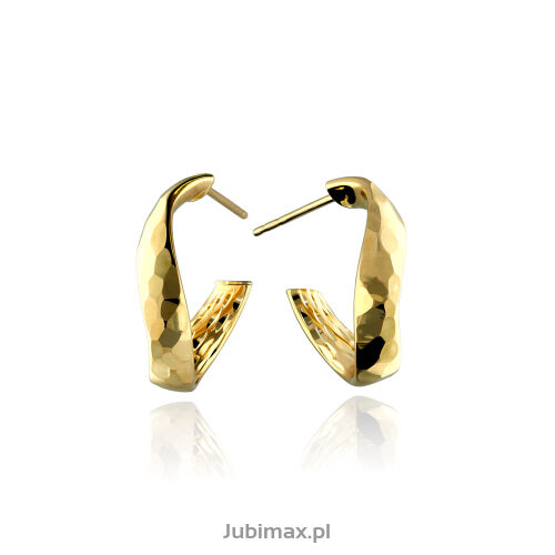 Kolczyki złote pr.333 młotkowane kręcone