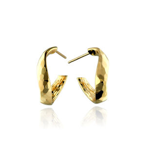 Kolczyki złote pr.333 młotkowane kręcone