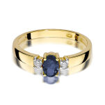 Pierścionek z szafirem W264 0,70ct żółte złoto r16