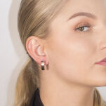 Kolczyki złote pr.375 z białym złotem - 3