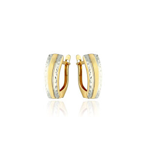 Kolczyki złote pr.375 z białym złotem