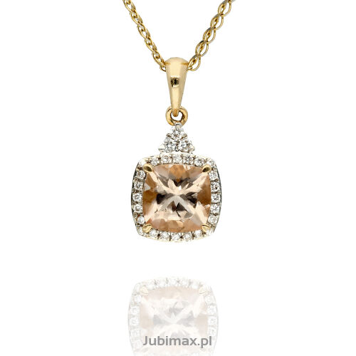 Zawieszka z morganitem 1,00ct i brylantami