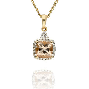 Zawieszka z morganitem 1,00ct i brylantami