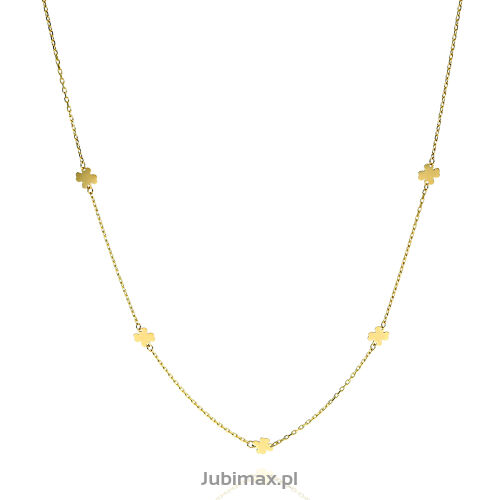 Naszyjnik złoty pr.333 koniczyny 42cm