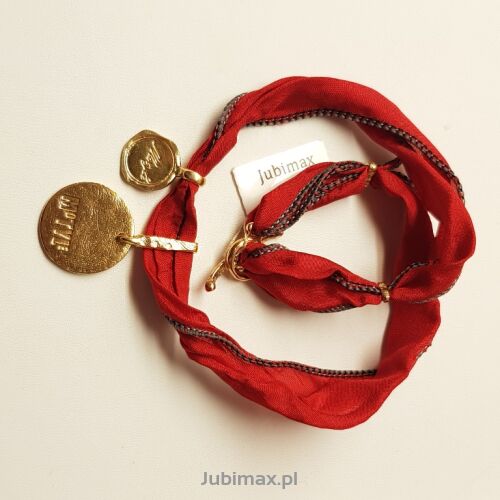 Bransoletka srebrna Motyle MJG3552 czerwona