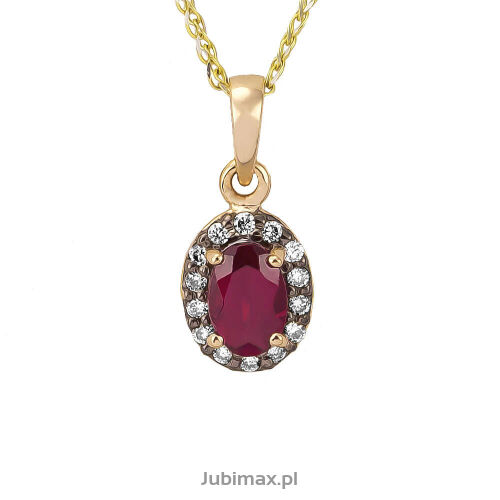 Zawieszka z rodolitem 0,51ct i brylantami 0,07ct