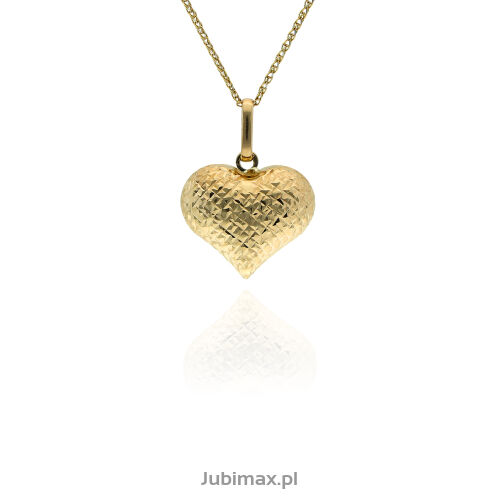 Zawieszka złota pr.585 serce młotkowane