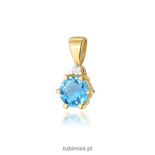 Zawieszka z topazem Z076 0,50ct żółte złoto