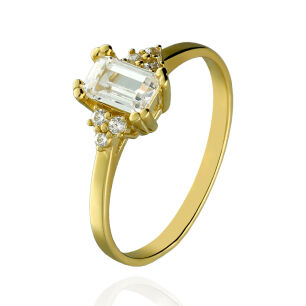 Pierścionek złoty pr.375 z cyrkoniami r13