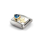Nomination Link Gold 18K 030613-16 Serce niebieskie motyl - 2