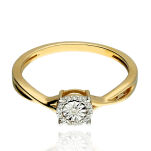 Pierścionek z brylantami 0,05ct żółte złoto r16