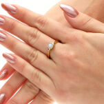 Pierścionek z brylantami 0,05ct żółte złoto r16 - 3