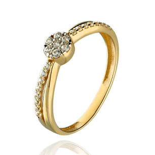 Pierścionek złoty pr.333 z cyrkoniami r16