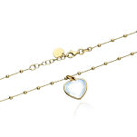 Naszyjnik złoty pr.585 DA sky topaz serce 45cm