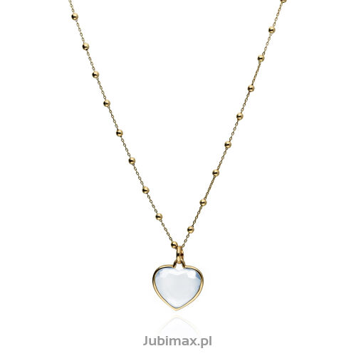 Naszyjnik złoty pr.585 DA sky topaz serce 45cm