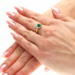 Pierścionek ze szmaragdem 0,52ct i brylantami r14 - 3
