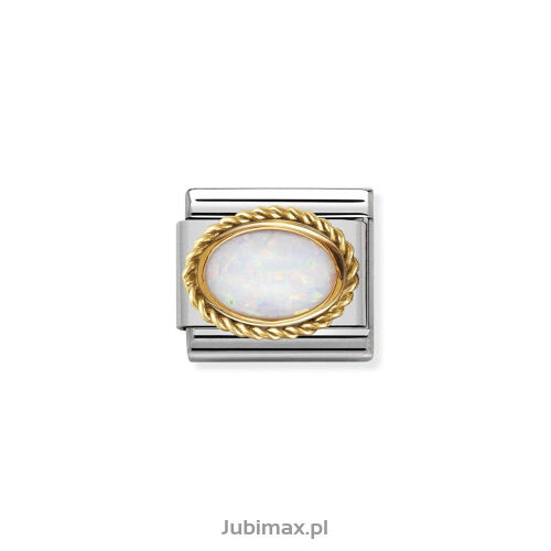 Nomination Link Gold 18K 030507-07 Opal biały
