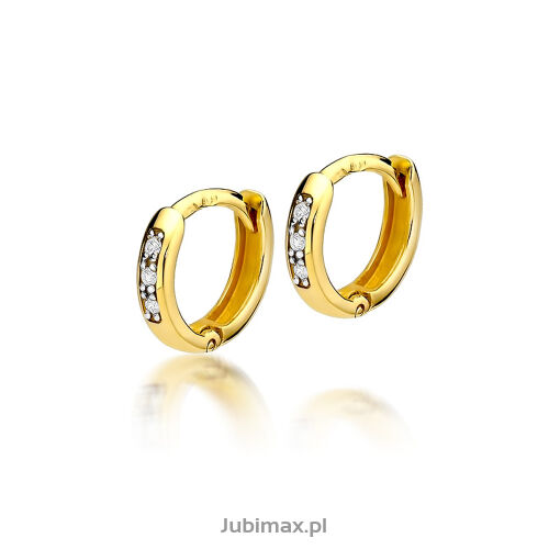 Kolczyki z brylantami KO235 0,08ct żółte złoto