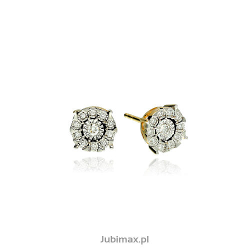 Kolczyki z brylantami 0,16ct żółte złoto