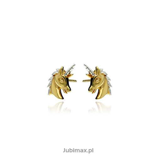 Kolczyki złote pr.585 jednorożce