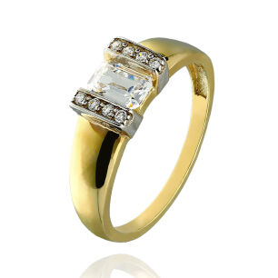 Pierścionek złoty pr.375 z cyrkoniami r20
