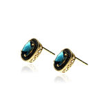 Kolczyki z topazami london blue 3,20ct i brylanty