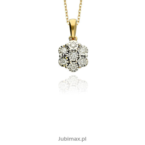 Zawieszka z brylantami 0,08ct żółte złoto